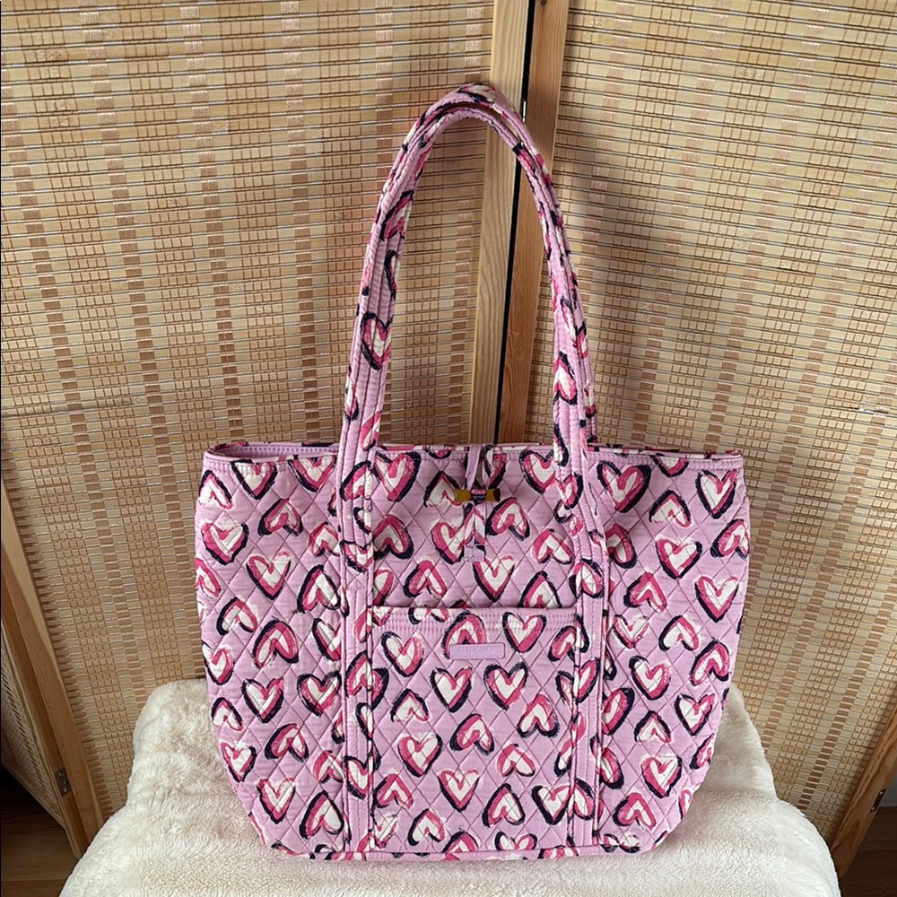 Vera Bradley Pink Heart Patterned Tote Bag